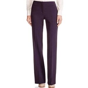 NWT Tory Burch Navy Wool Twill Mid Rise Flare Trouser Pants Size 14